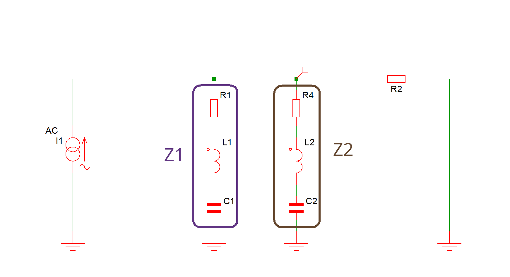 Lumped element model, two resonators